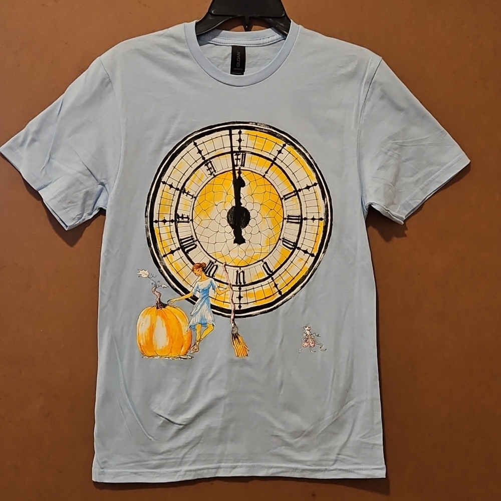Cinderella Artist Drawn Disney anniversary Graphic Tee Shirt Midnight
